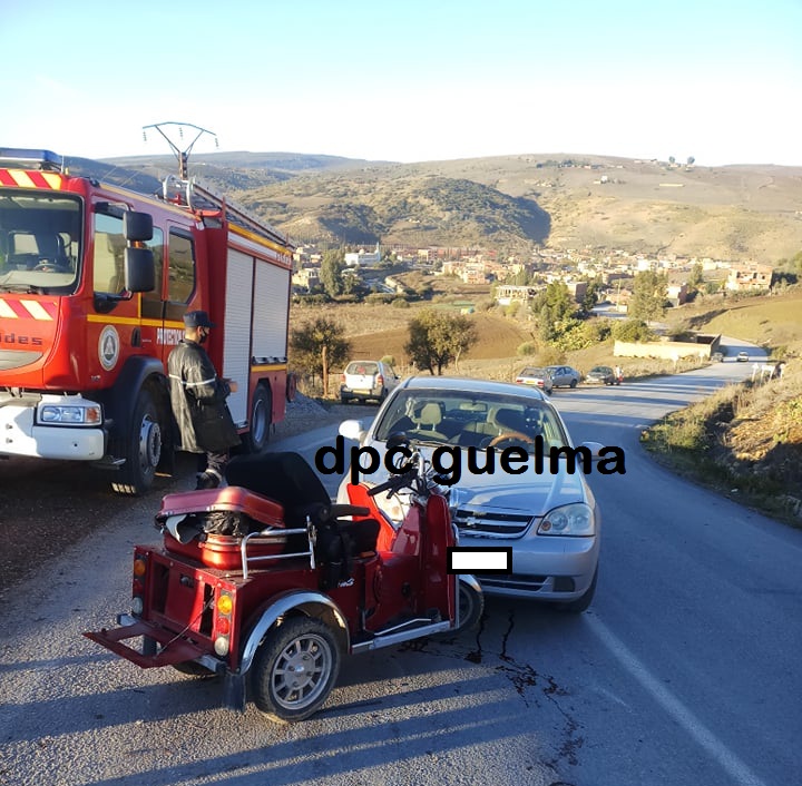 جريح في اصطدام بين سيارة ودراجة نارية لدوي الاحتياجات الخاصة